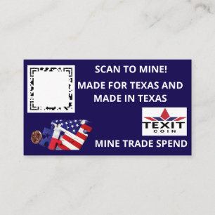 TeXit Coin Donkerblauw QR-code Visitekaartje