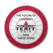 Texit Coin Metal Cage met Logo en Slogan Dartbord (Voorkant)