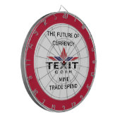 Texit Coin Metal Cage met Logo en Slogan Dartbord (Voorkant Links)