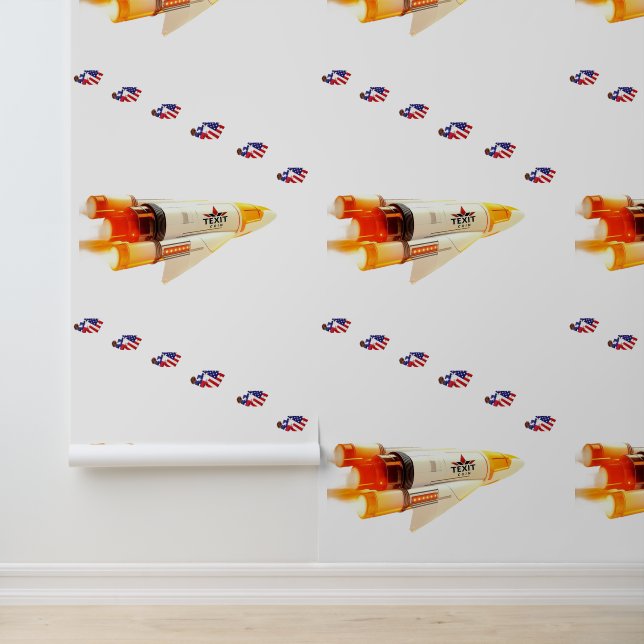 TeXit Coin Rocket Ship Puzzle Pieces 2' x 21' Behang (Applicatie)