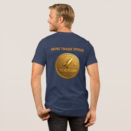TexitCoin Gold Coin Back And Armadillo Front Tri-Blend Shirt (Voorkant)