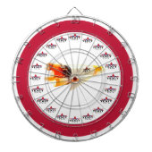 TexitCoin Rood en Wit met Texit Logo/RocketShip Dartbord (Voorkant)