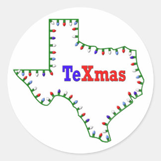 TeXmas lampjes Ronde Sticker