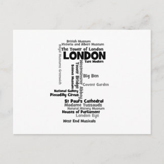Text Art "London" Briefkaart