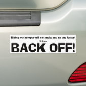 Text Design • Back Off! • Bumper Sticker (En voiture)