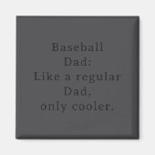 Text Funny Dad Baseball  Magneet (Voorkant)
