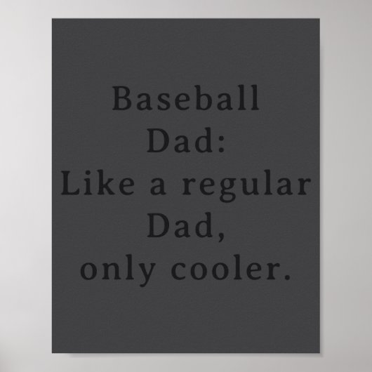 Text Funny Dad Baseball Poster (Voorkant)