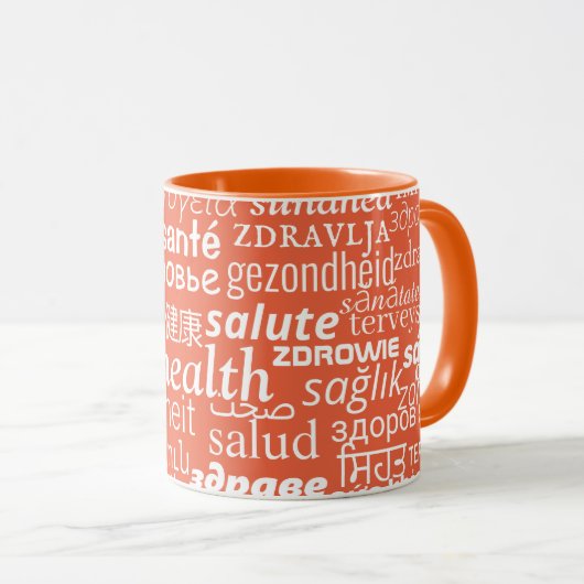 Text Health Mok Multi-Language Word - Uw kleuren (Voorkant rechts)