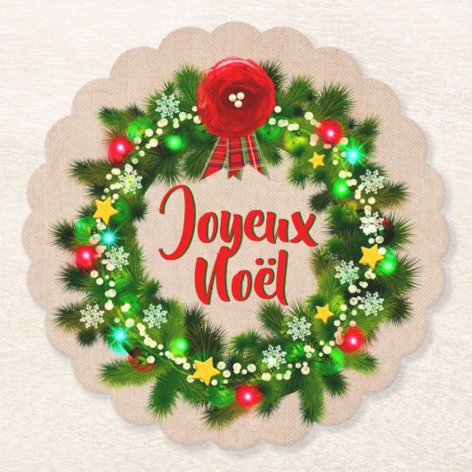 Text Joyeux Noël bewerken Kartonnen Onderzetters (Voorkant)