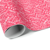 Text Love Roze Inpakpapier (Rol Hoek)