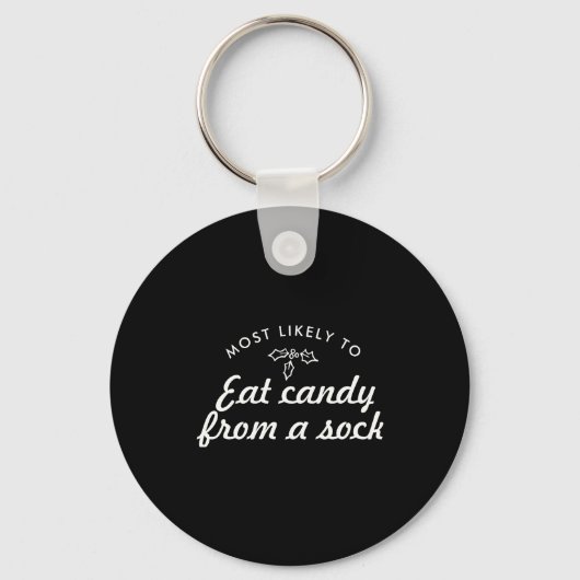 Text Most Likely To Xmas Fun Mistletoe T S  Sleutelhanger (Voorkant)