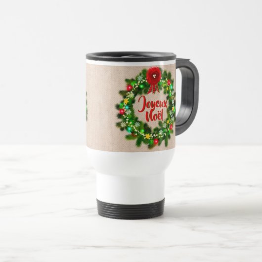 Text Tasse de voyage joyeux Noël bewerken Reisbeker (Voorkant rechts)