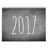 Texte 2017 noir et blanc de calendrier de tableau (Protection)