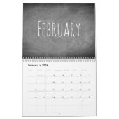 Texte 2018 noir et blanc de calendrier de tableau (Feb 2026)