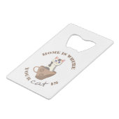 Texte amusant Accueil est l'endroit où votre chat  (Devant Angle)