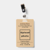 Texte basé sur un badge marron clair avec photo d' (Avant avec clip)