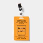 Texte basé sur un badge orange avec photo de l'emp (Avant avec clip)