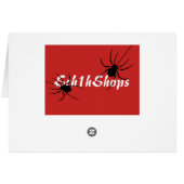 Texte blanc, Araignée & Web, Carte d'Halloween rou (Dos Horizontal)