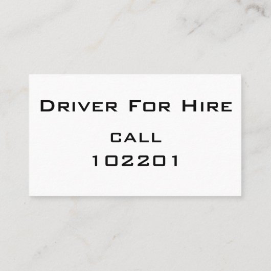 Texte blanc Carte de visite noir simple - PILOTE (Dos)