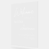 Texte Blanc de Bienvenue de Mariage Moderne (Angle)