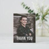 Texte blanc Masque Merci Graduation Carte postale (Debout devant)