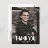 Texte blanc Masque Merci Graduation Carte postale (Devant / Derrière)