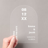 Texte blanc moderne Enregistrer la date Invitation (In situ (ordinateur de poche))