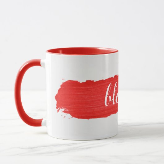 Texte BLESSEE Sur Mug Peint Rouge (Gauche)