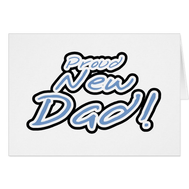 Texte bleu/noir Fière Nouveau père (Devant horizontal)