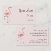 Texte côté carte de visite rose Flamant rose (Devant / Derrière)
