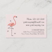 Texte côté carte de visite rose Flamant rose (Dos)