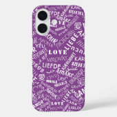 Texte d'amour multilingue coque iphone violet (Verso)