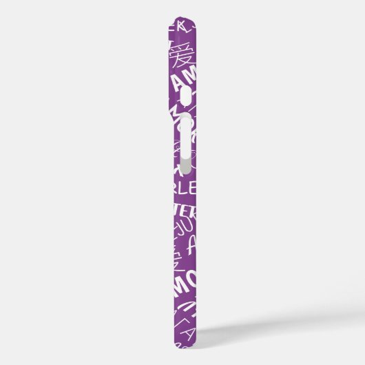 Texte d'amour multilingue coque iphone violet (Verso / Gauche)