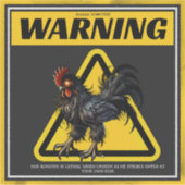 Texte d'avertissement pour autocollant coq (Devant)