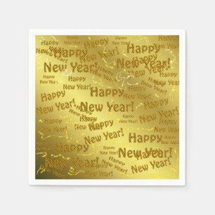 texte de bonne année en or sur serviette en papier