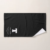 Texte de monogramme modifié | Noir & Blanc (Serviette à main)