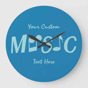 Texte de MUSIQUE et horloge murale faits sur