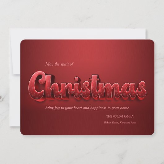 Texte de Noël Affecter Carte de Fêtes (Devant)