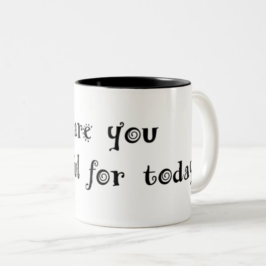 texte de noir de tasse de gratitude (Devant droit)