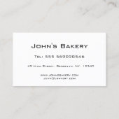 Texte de réflexion - Baker - Carte de visite (Dos)