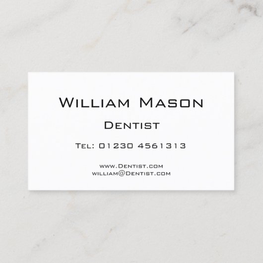 Texte de réflexion - Dentiste - Carte de visite (Dos)