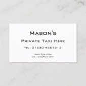 Texte de réflexion - Taxi - Carte de visite (Dos)