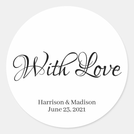 Texte de script personnalisé Mariage étiquette cad (Devant)