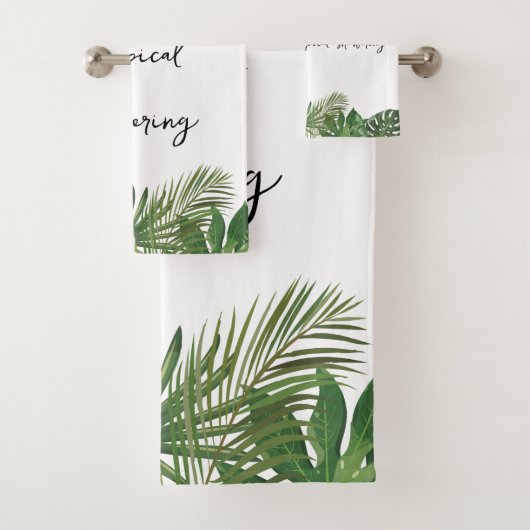 Texte de script personnalisé Tropical vert et blan (En situation)