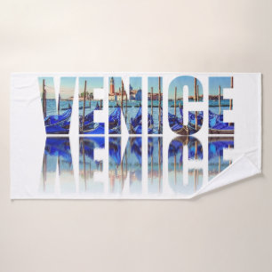 Texte de Venise avec réflexion