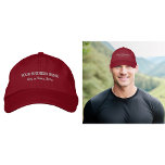 Texte d'entreprise brodé sur le Casquette rouge<br><div class="desc">Casquette rouge que vous pouvez customiser en tapant votre nom d'entreprise, ville ou ville et état. Le texte sera brodé sur le casquette. Vous pouvez l'inclure dans vos produits promotionnels, cadeaux ou cadeaux offerts à vos clients ou clients, une stratégie de marketing pour annoncer votre entreprise ou promouvoir votre marque....</div>
