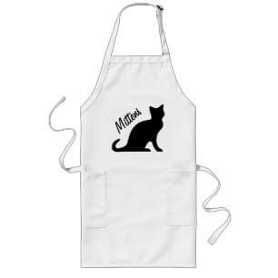 Texte des tabliers Personalizable de chat noir