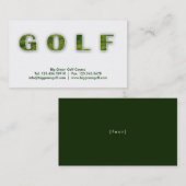 Texte d'herbe verte de carte de visite de golf (Devant / Derrière)