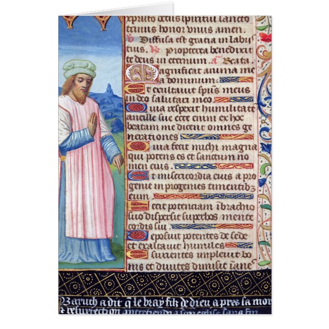 Texte du Magnificat avec un portrait de (Devant)