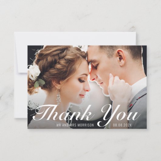 texte du script mariage merci carte photo (Devant)